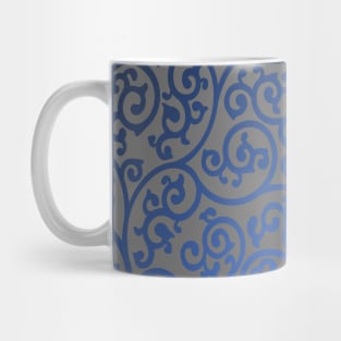 Art and craft Morris arabesque design on a blue background Mug